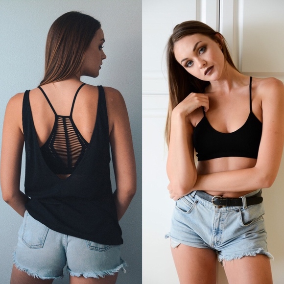GLAM // LOUNGE Seamless Slash Racer Back Bralette - Picture 2 of 2
